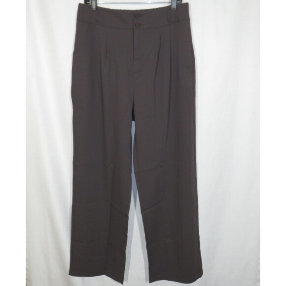 Halara Clay Brown High Waist Zip Double Button Pleated Dress Pants Size Large - Picture 8 of 11